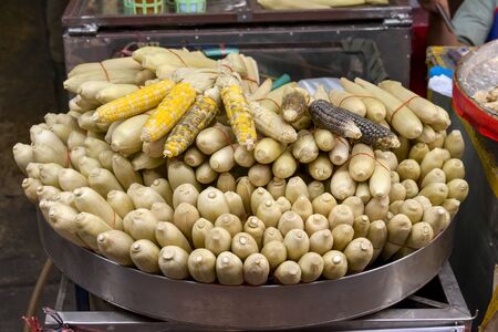 Steam wheat at the marketの写真素材