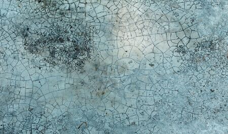 Closeup crack texture blue cement floor