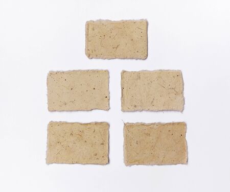 Natural paper card on white backgroundの写真素材
