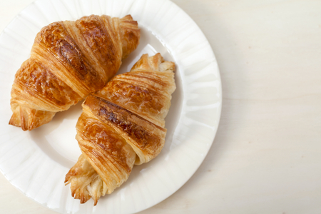 Closeup Croissant with space on backgroundの写真素材