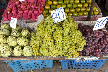 Fresh fruits market in Thailandの写真素材