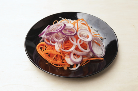 Carrot and onion saladの写真素材