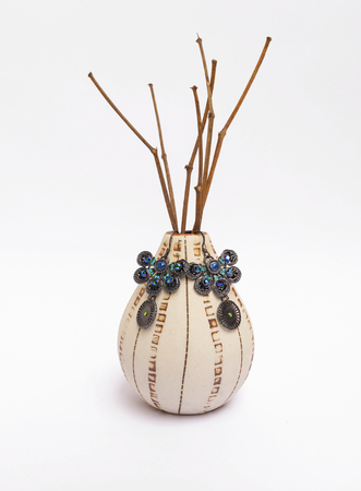 Design erring on ceramic vaseの写真素材