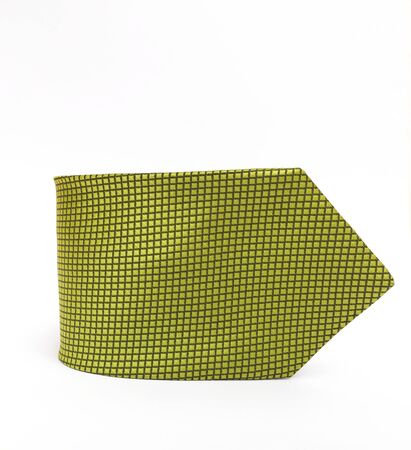 Green necktie on white backgroundの写真素材