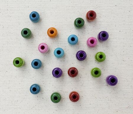 Color wooden beads backgroundの写真素材