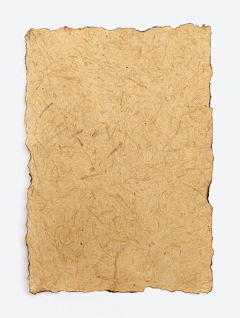 Natural brow paper texture on white backgroundの写真素材
