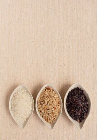 Canvas texture background with thai riceの写真素材