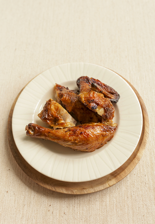 Grill chicken with space on canvas background vertical styleの写真素材