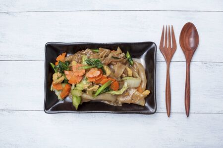 Vegetarian fried noodle with vegetablesの写真素材