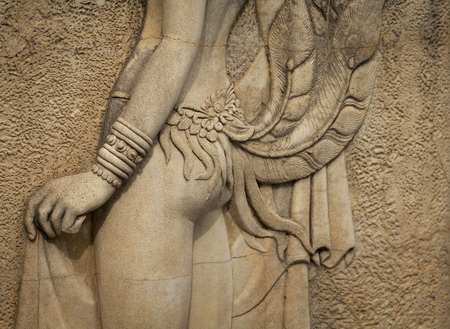 Sandstone art, Kinnaree angle  Sandstoneの写真素材