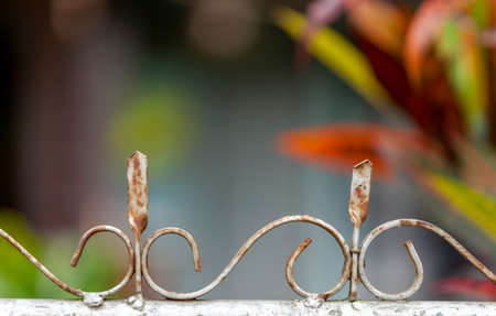 Natural blur background behind the wire fenceの写真素材