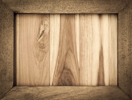 Vintage style wooden frame with wood texture backgroundの写真素材