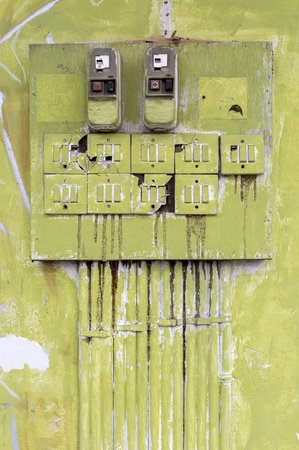 Old electric control boardの写真素材
