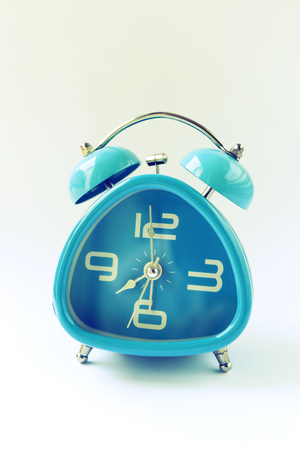 Vintage blue alarm clock retro tone style