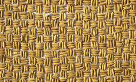 Golden rice seed pattern backgroundの写真素材