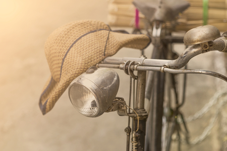 Vintage concept background, Old bicycle with vintage filterの写真素材