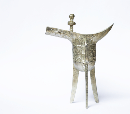 Antique Chinese silver cup designの写真素材