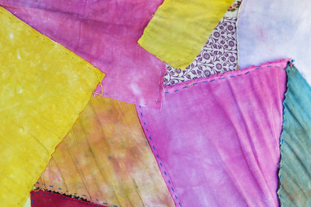 Colorful fabric quilt background