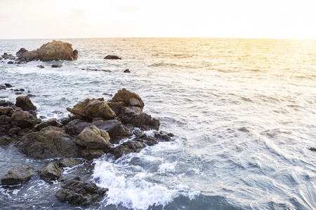 Beautiful rock in the sea, summer holiday and vacation destination conceptの写真素材