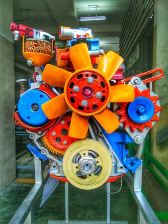 Colorful engine for student to study, industrial objectの写真素材