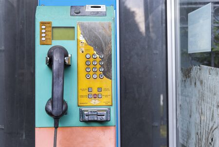 Old publec telephone in Thailand, Old communication technology which left behind and no one use