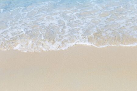 Clean white fine sand beach, white wave on clean beach, nature outdoor day light, summer concept...