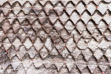 Closeup old wooden roof tile background, abstract wood pattern background, outdoor day light