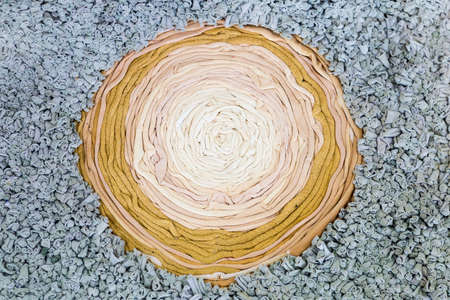 Unique desig rag rug, fabric craft, handmade rag mat