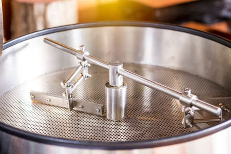 Electronic coffee roaster machine, new technology or industry concept background