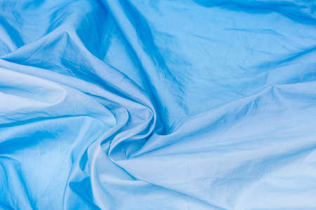Abstract blank blue fabric texture background, wrinkle Blue and White Gradient backgroundの写真素材