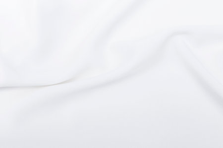 White soft fabric pattern background, Abstract white fabric backgroundの写真素材