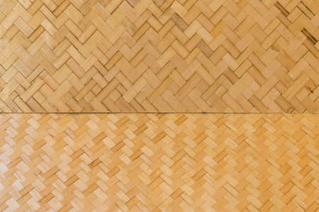Bamboo weaving pattern background, indoor decoration, natural material wallの写真素材