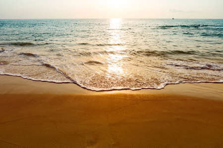 Beautiful sunset beach in south of Thailand, relaxing by the sea, summer holiday on tropical island