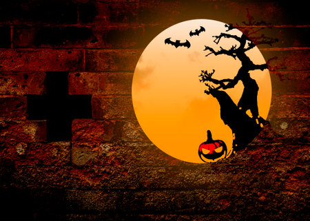Halloween background idea, Halloween conceptの写真素材