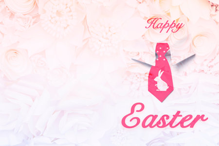 Happy Easter card background idea, Pink design Happy Easter posterの写真素材