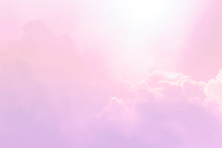 Cloudy sky with pink filter effect, pink sky, heavenの写真素材