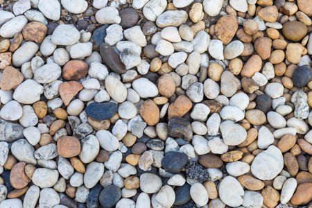 Pebble stone background, river pebble stone for garden decorationの写真素材