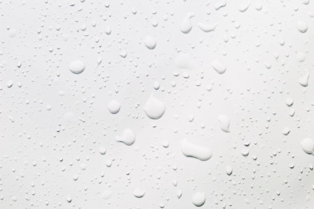 Abstract water drops on white background, seamless water drops pattern backgroundの写真素材