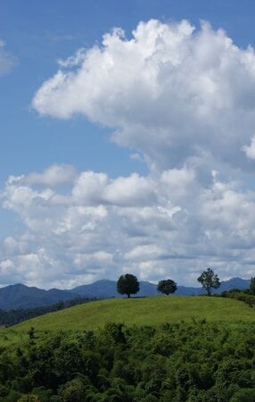 blue sky in maehongson, thailandの写真素材