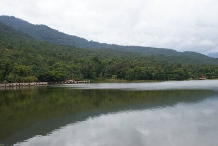 Mountain and river Scenery, Northern Thailandの写真素材