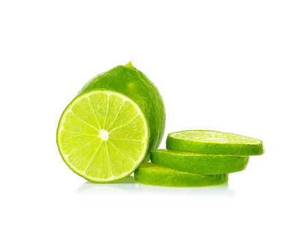 Lime isolated on white backgroundの写真素材