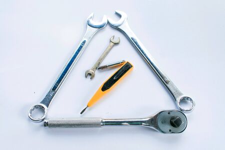 Wrench arranged as a warning labelの素材