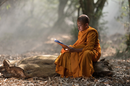 Novice monk learning in the Thailand.の写真素材