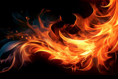 Beautiful stylish fire flames  Generative AI.の素材