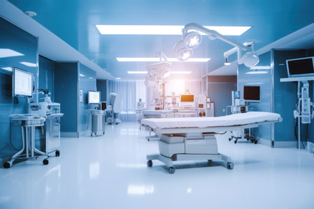 background of modern operating room in a modern hospital,Generated with AIの素材