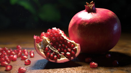 pomegranate fruit macro lens realistic lightingの素材