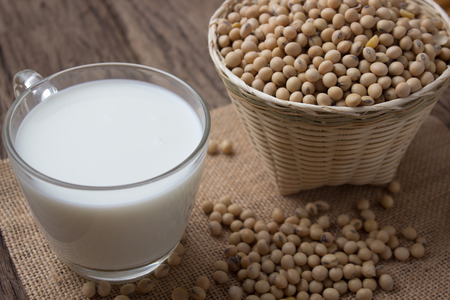 soy bean and soy milkの写真素材