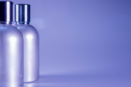 Blue Tone and Side View : Two aluminium bottles