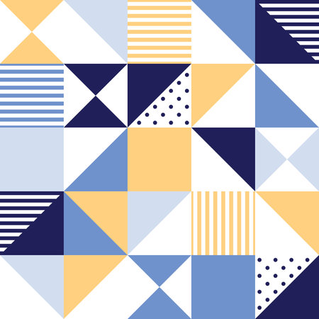Seamless swiss geometric block pattern, Bauhaus tile background for card packaging desisn, poster,...