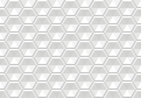 Abstract white paper texture with hexagon shape, geometric seamless background in 3d paper art style, can be used in web, cover, poster or book design. Vector illustration.のイラスト素材